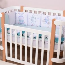 Дитячий постільний комплект Baby Veres Hippo (6 одиниць) сатин та велюр